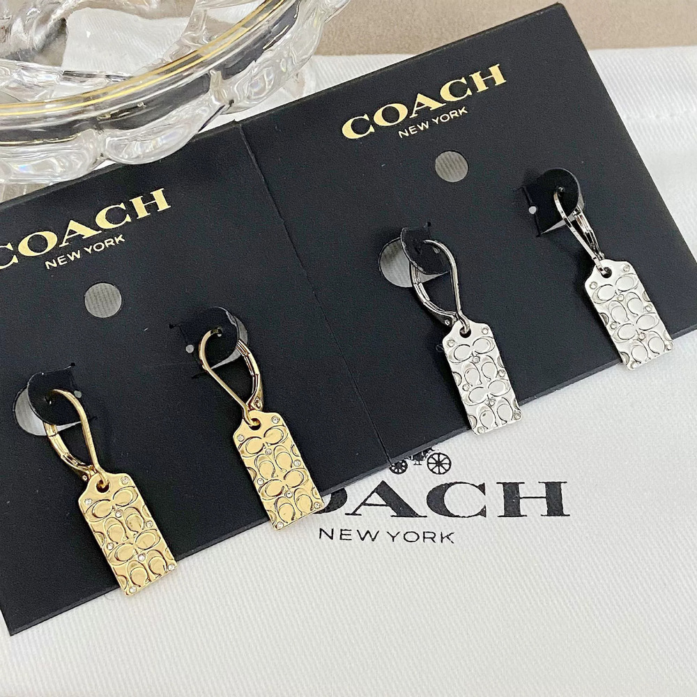 Coach Cold Style Rhinestone Horseshoe Earrings